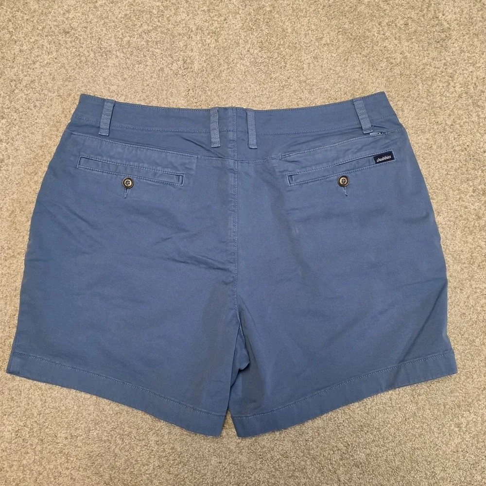 Chubbies Chino Shorts Men's Blue Khaki Flat Front 5.5" Inseam Casual Size 35 - Picture 4 of 10